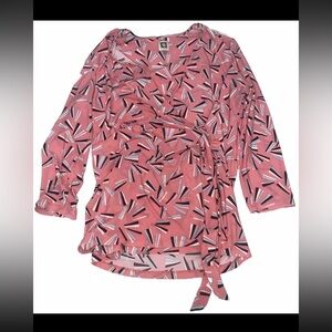 Anne Klein Blouse W Side Wrap Detail Size XL